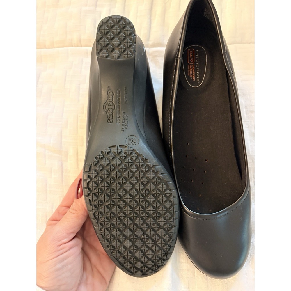 Predictions Comfort 24/7 Black SafeTstep Slip Resistant Low Wedge Pumps‎ 6.5W - Picture 2 of 2